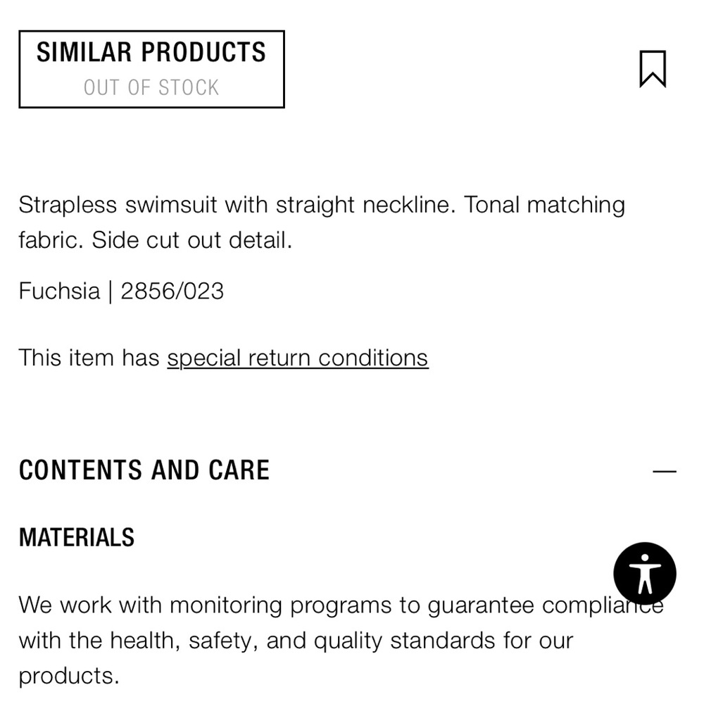 *ZARA NEW combination strapless swimsuit - Picture 9 of 10